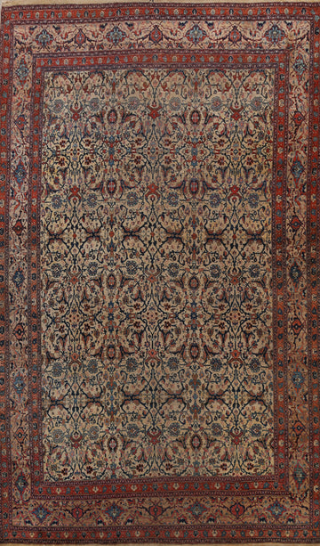 Pre-1900 Antique Bidjar Vegetable Dye Persian Area Rug 11x16