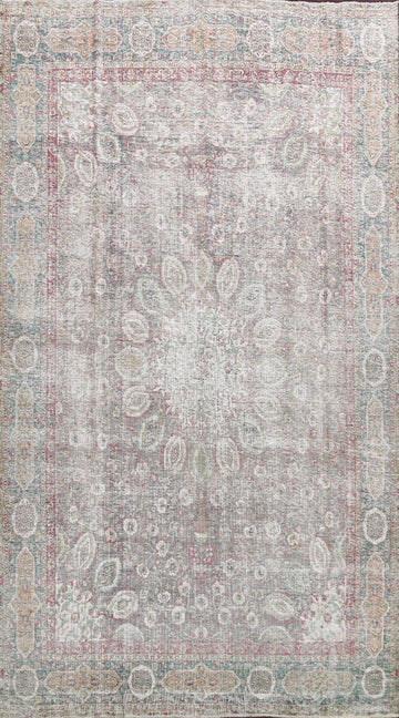 Muted Distressed Tabriz Persian Area Rug 10x12
