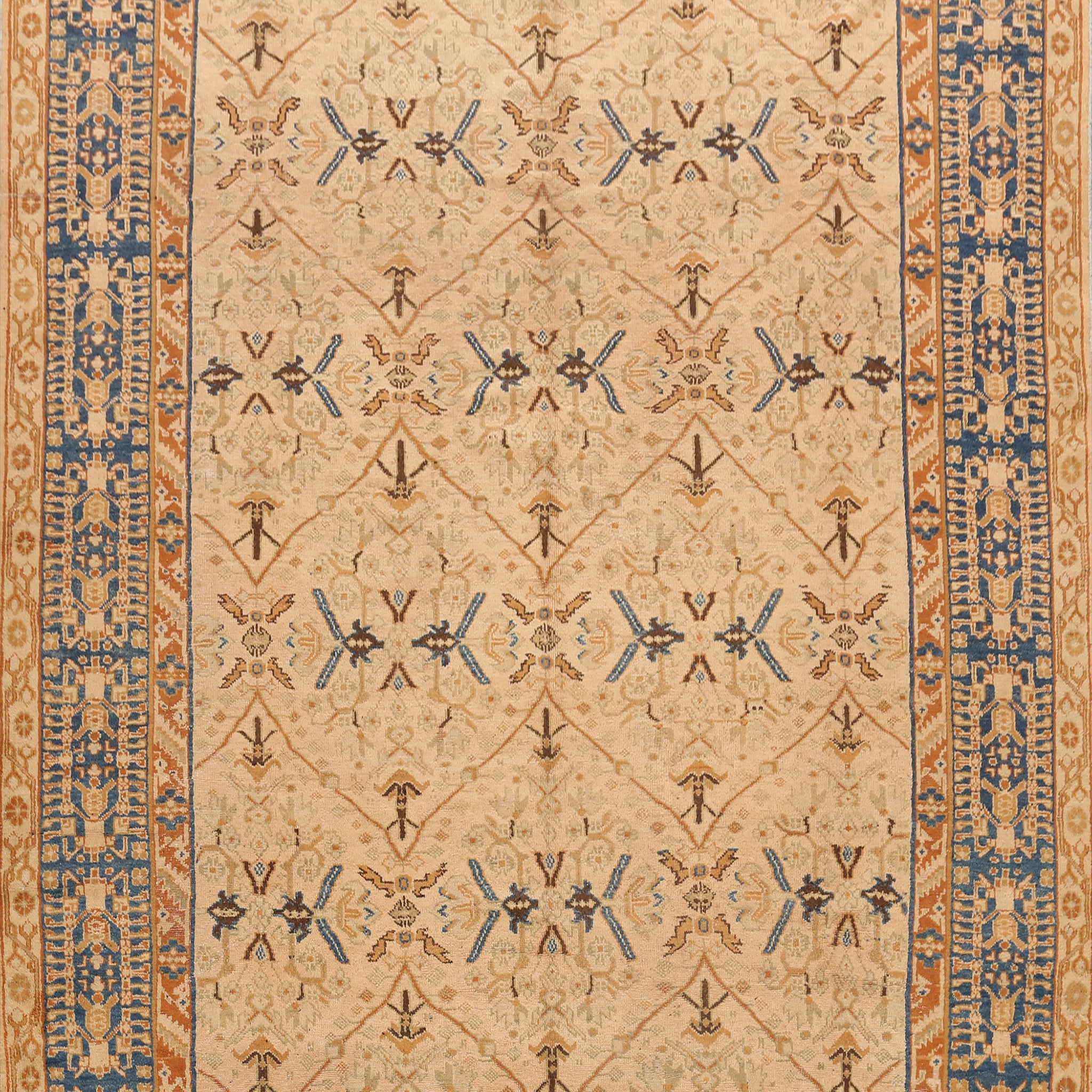Antique 100% Vegetable Dye Ziegler Sultanabad Persian Area Rug 9x11