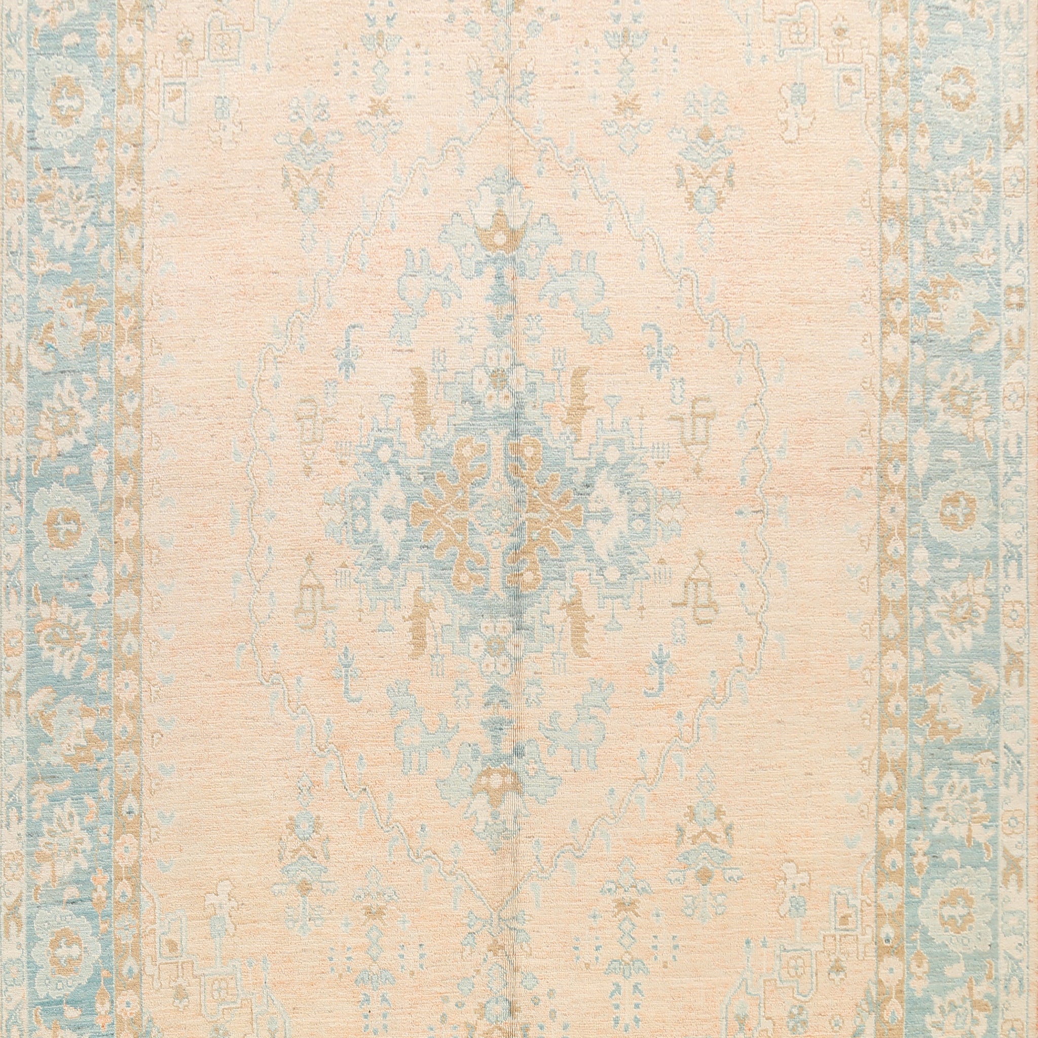 Geometric Authentic Oushak Turkish Oriental Area Rug 9x12