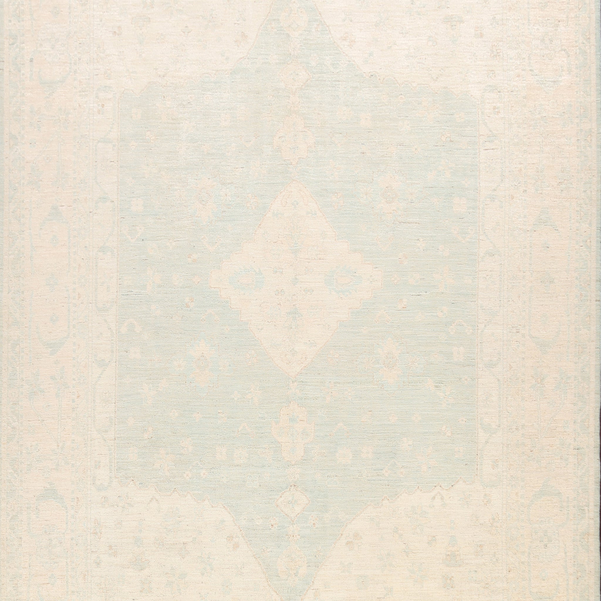 Muted Geometric Oushak Turkish Oriental Area Rug 9x11