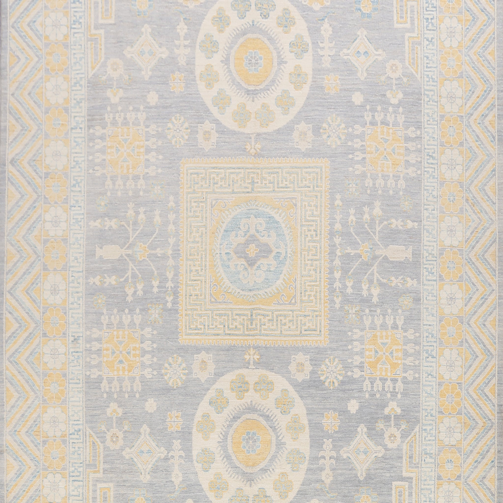 Geometric Authentic Khotan Turkish Oriental Area Rug 9x12