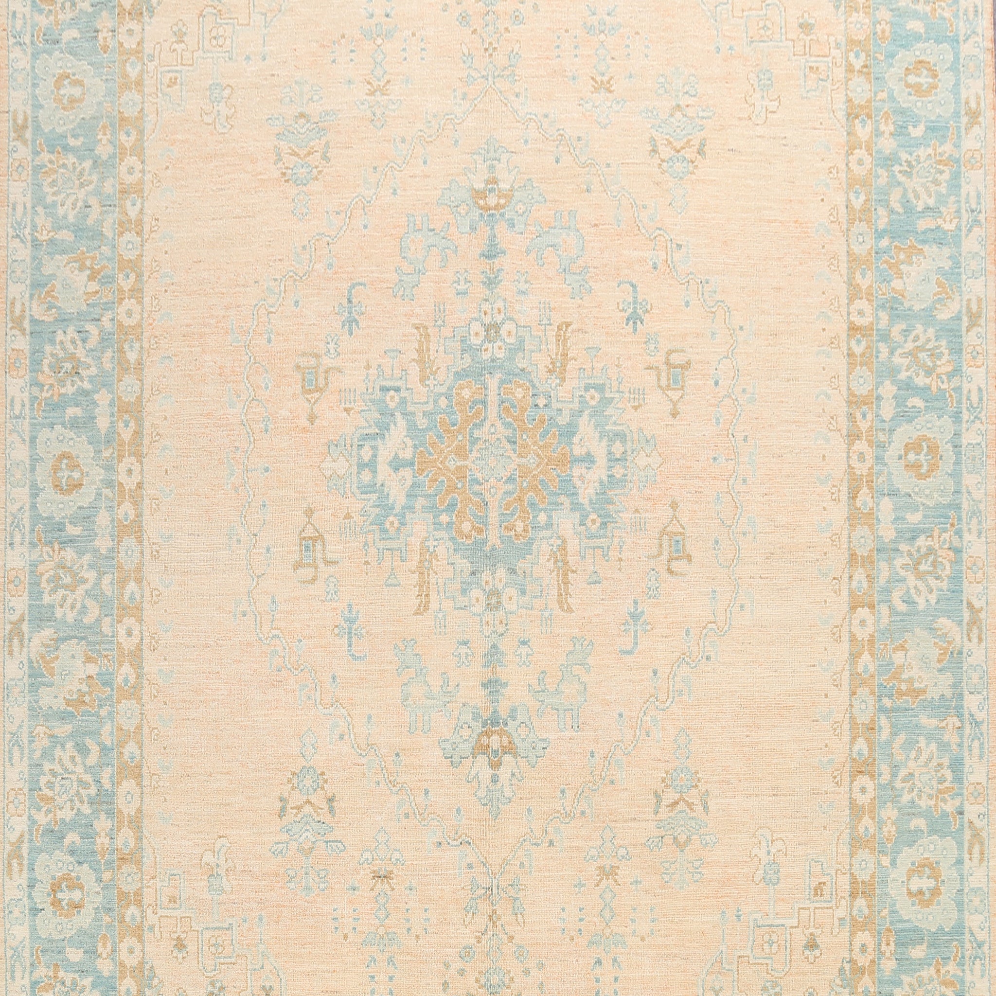Geometric Authentic Oushak Turkish Oriental Area Rug 9x12