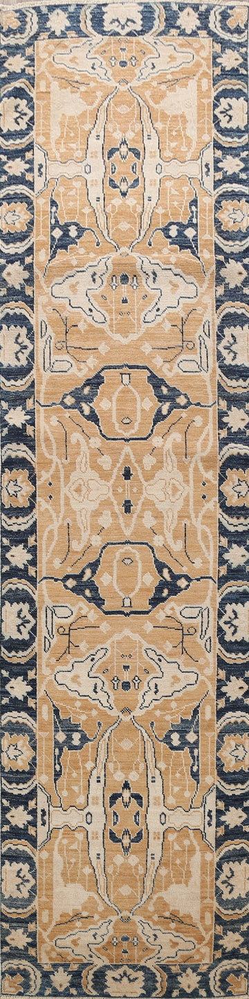 Vegetable Dye Oushak Turkish Oriental Runner Rug 3x12