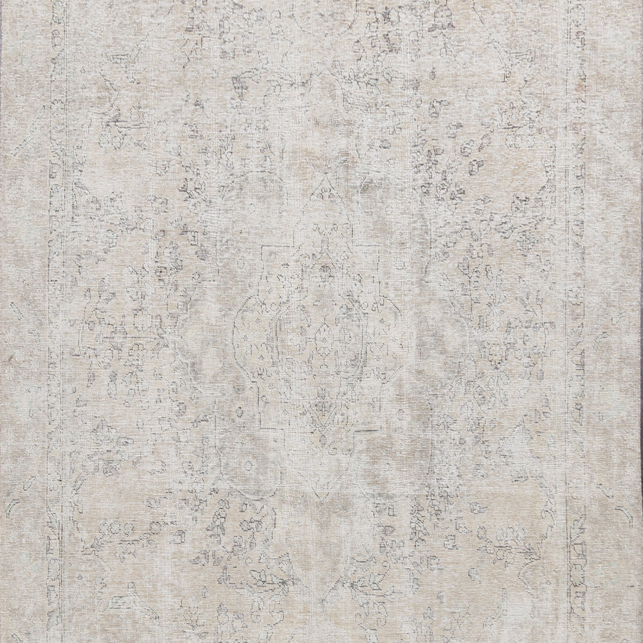 Distressed Natural Tabriz Persian Area Rug 7x11