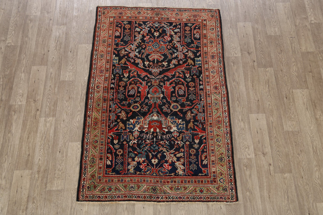 100% Vegetable Dye Antique Mahal Persian Area Rug 4x6