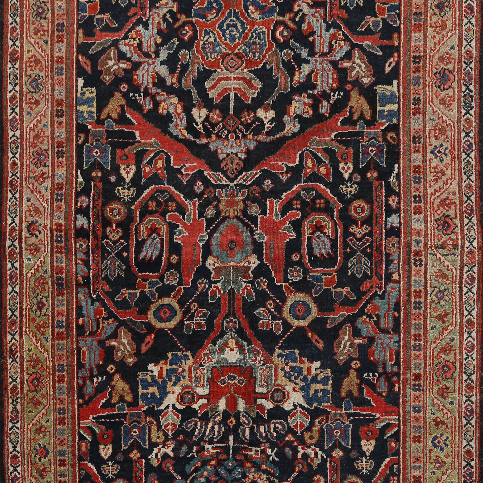 100% Vegetable Dye Antique Mahal Persian Area Rug 4x6