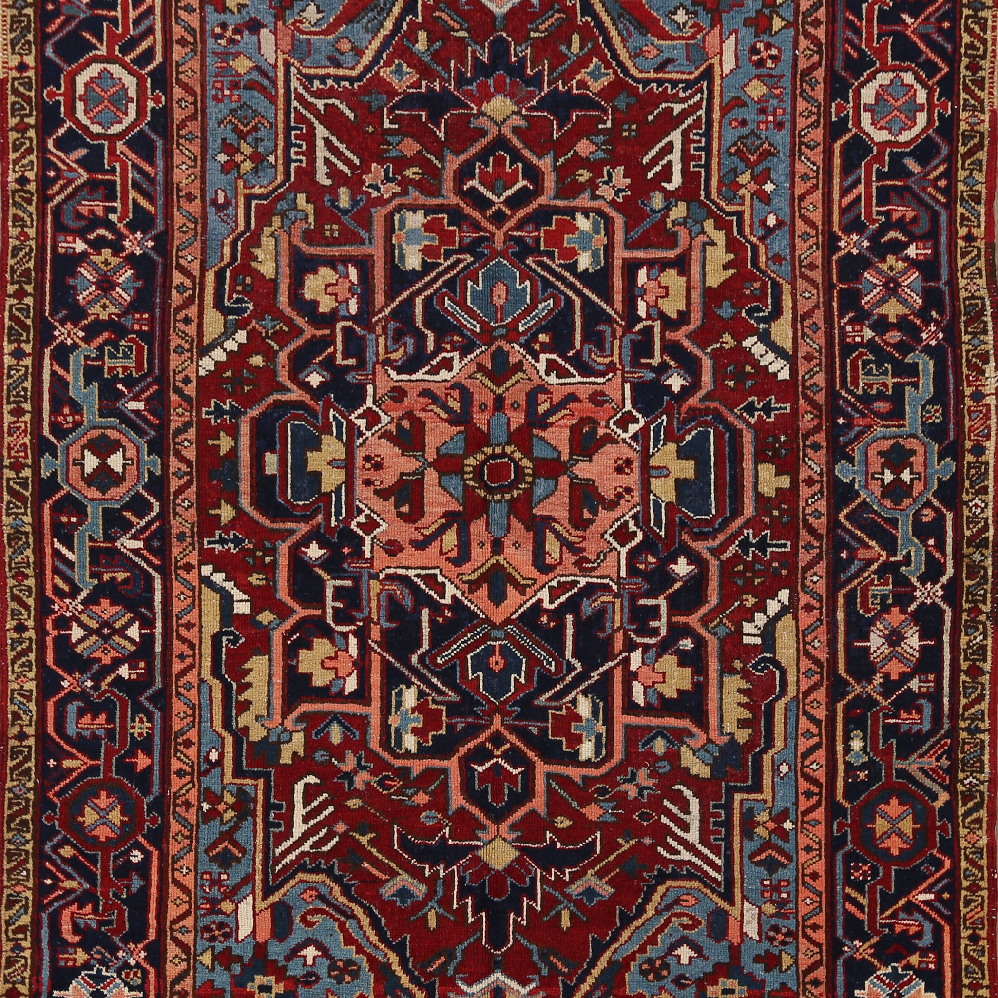 Geometric Heriz Serapi Persian Area Rug 5x6