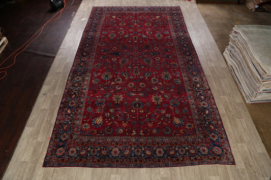 Pre-1900 Antique Vegetable Dye Kerman Lavar Persian Rug 10x18