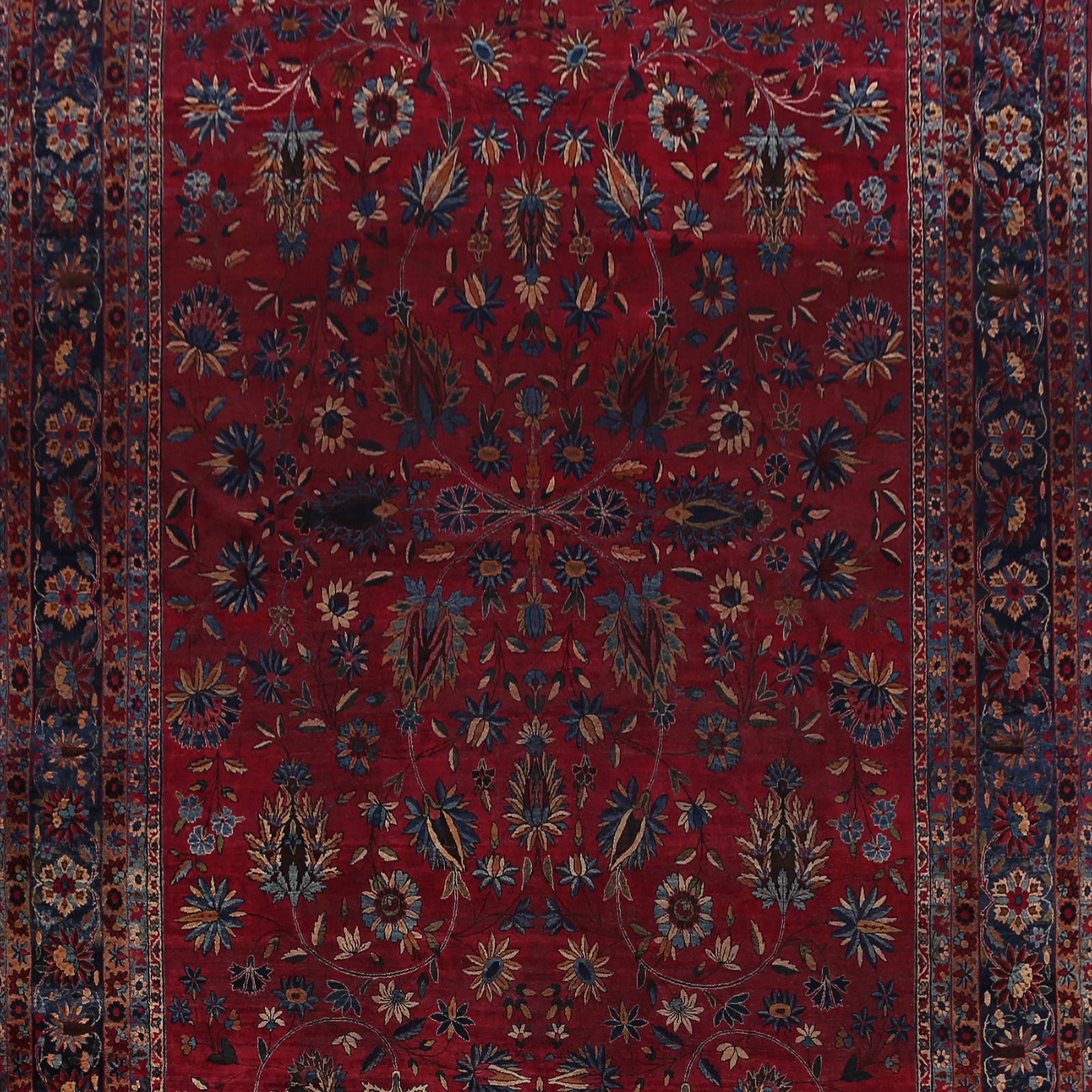 Pre-1900 Antique Vegetable Dye Kerman Lavar Persian Rug 10x18