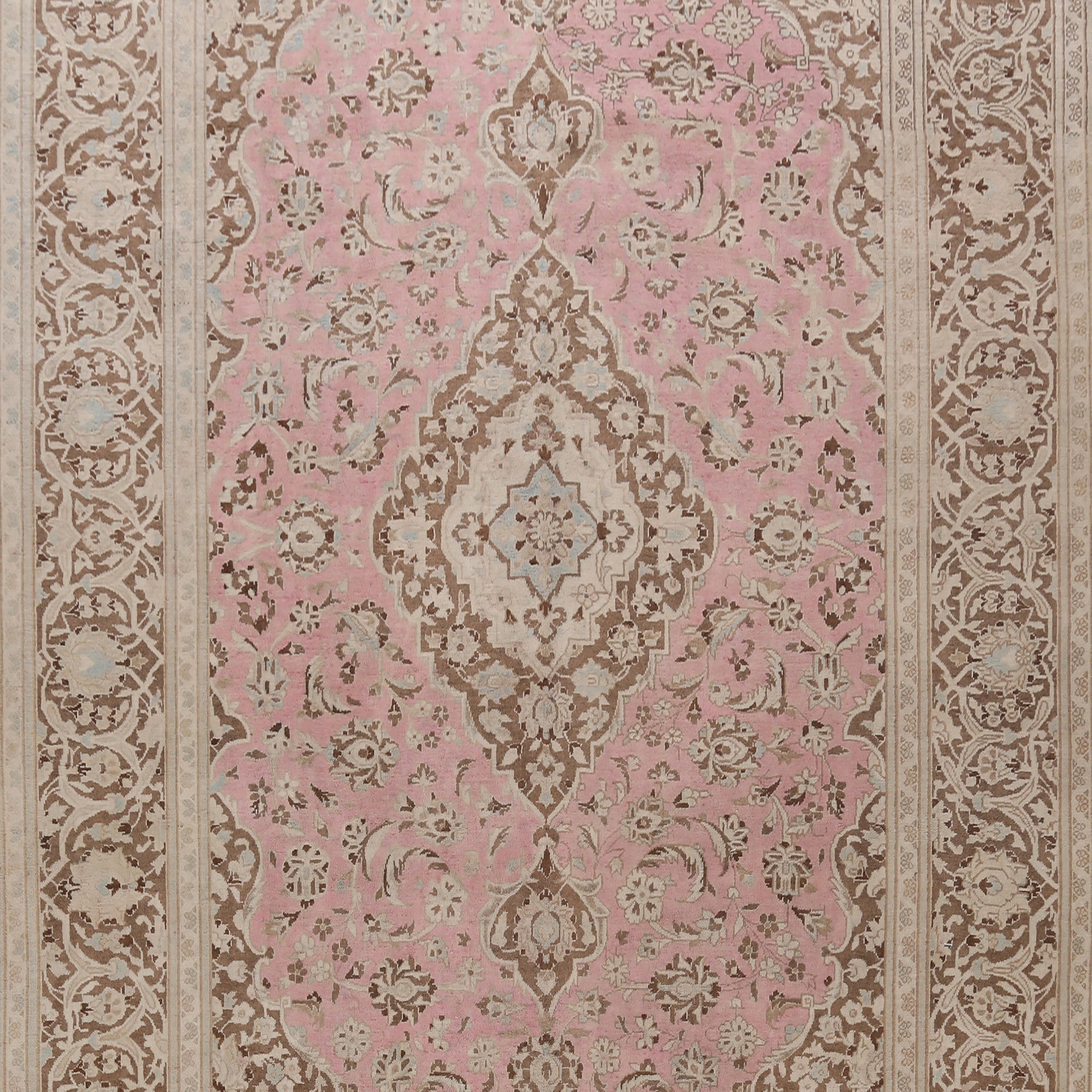 Pink Floral Kashan Persian Area Rug 8x11