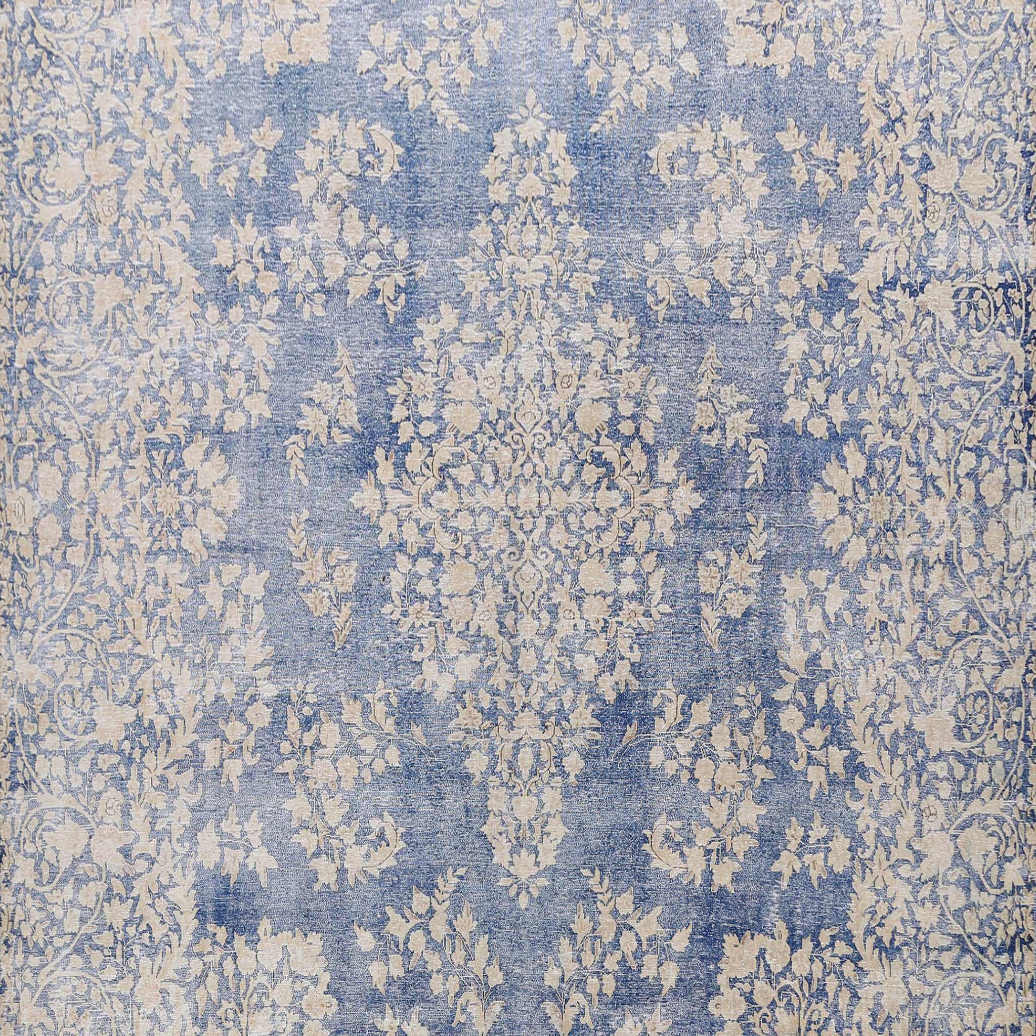 Distressed Floral Kerman Persian Area Rug 10x13