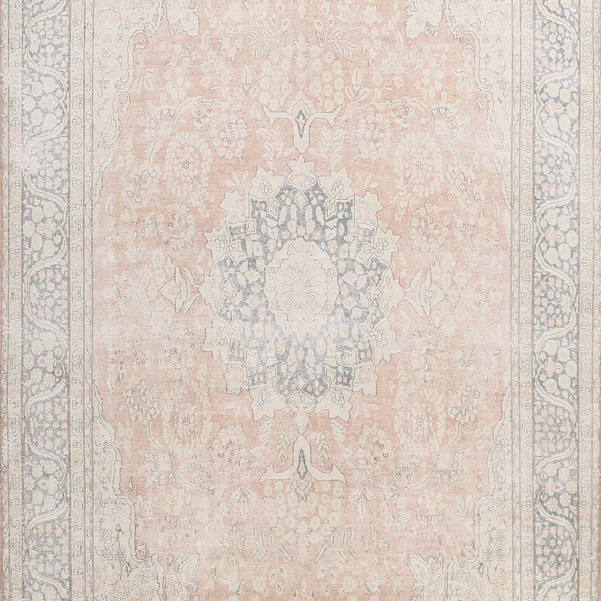 Coral Floral Tabriz Persian Area Rug 10x13