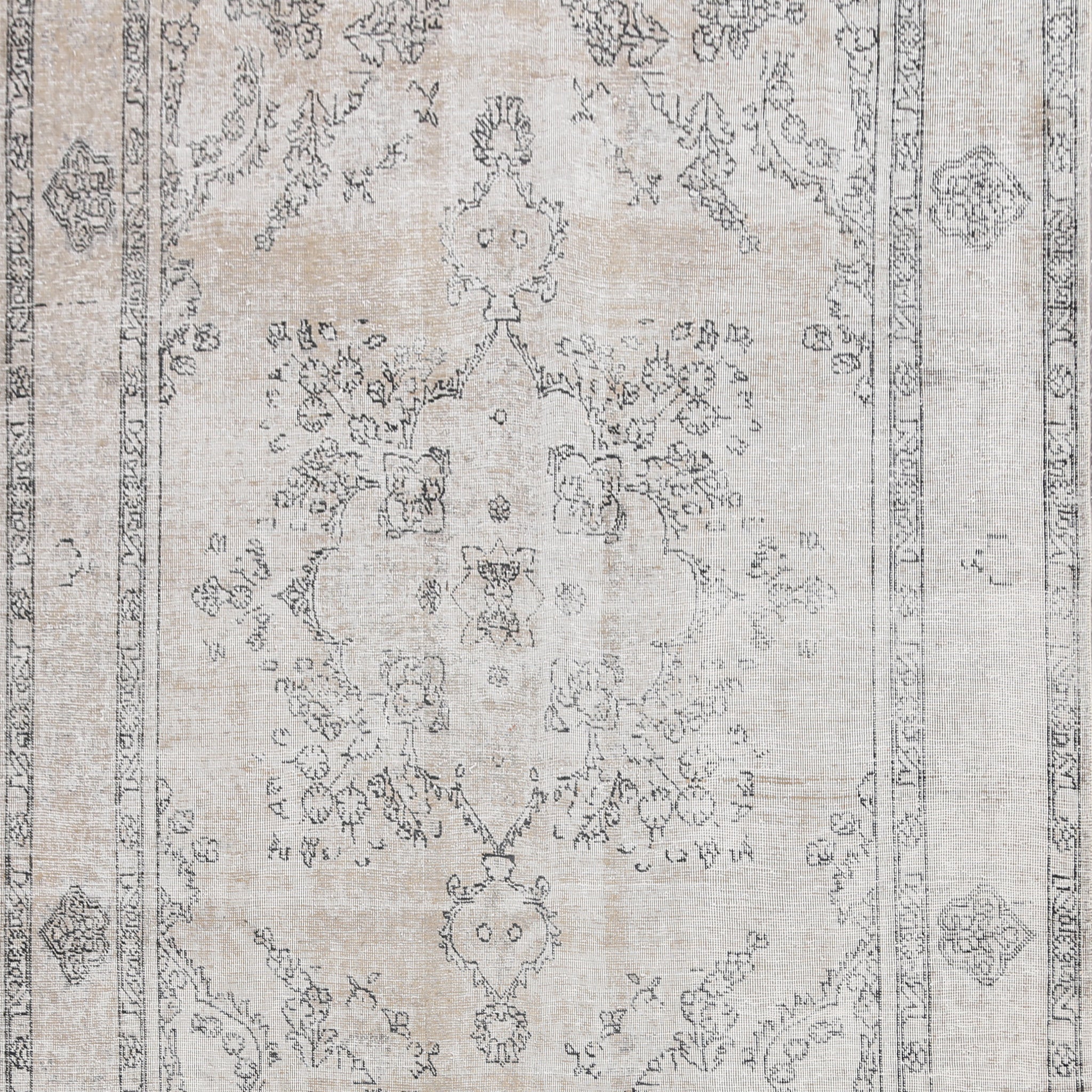 Distressed Floral Tabriz Persian Area Rug 7x10