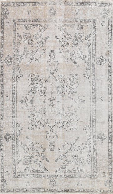 Distressed Floral Tabriz Persian Area Rug 7x10