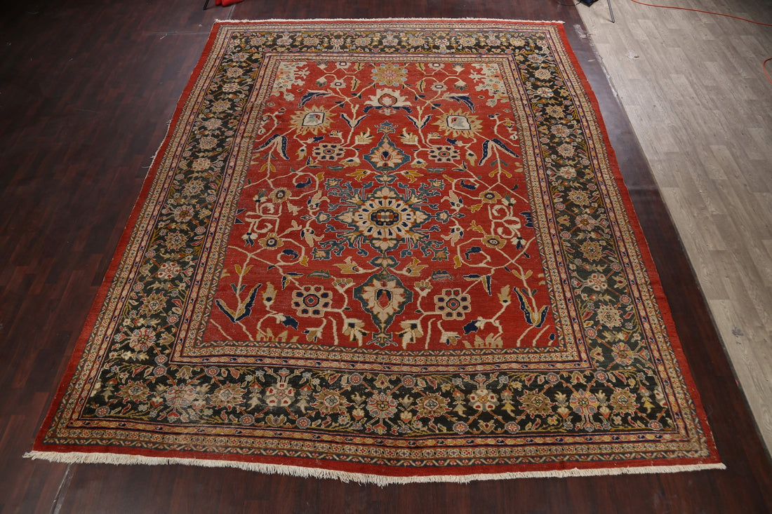 Pre-1900 Antique Sultanabad Vegetable Dye Persian Rug 12x15