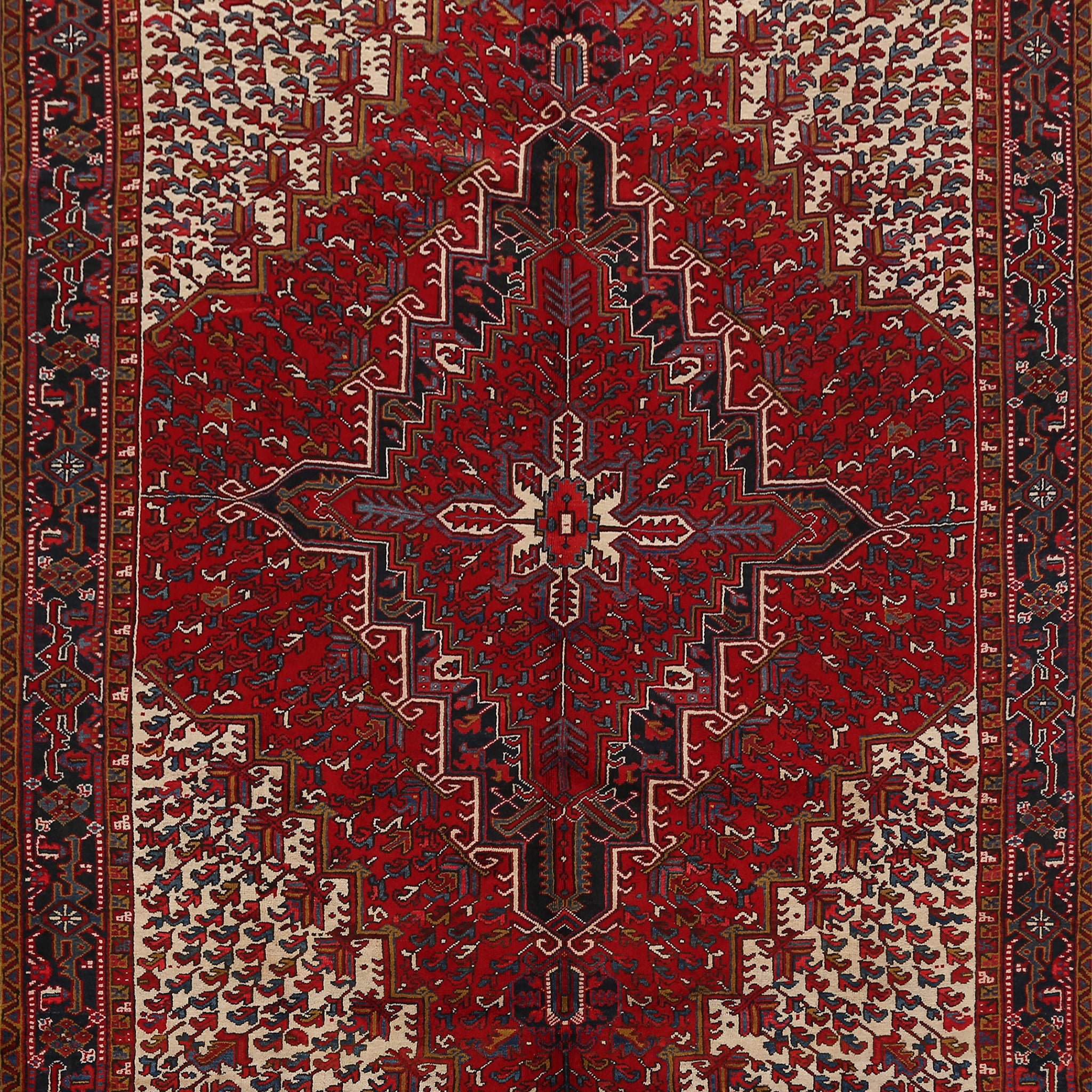 Red Geometric Heriz Persian Area Rug 8x11