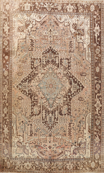 Geometric Heriz Persian Area Rug 9x12