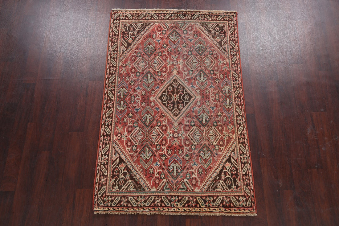 Antique Geometric Mahal Persian Area Rug 4x7