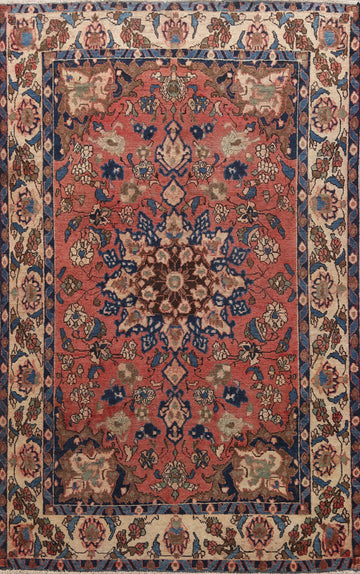 Antique Floral Bakhtiari Persian Area Rug 5x7