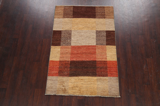 Checkered Gabbeh Kashkoli Oriental Area Rug 4x6