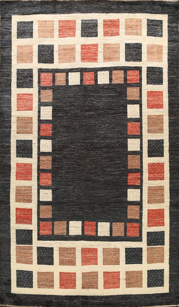 Checkered Gabbeh Kashkoli Oriental Area Rug 7x10