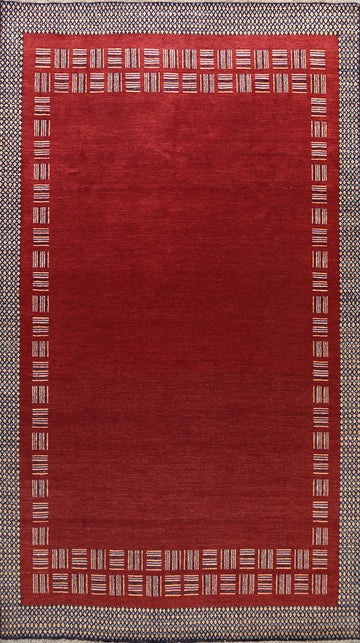 Bordered Gabbeh Kashkoli Oriental Area Rug 6x10