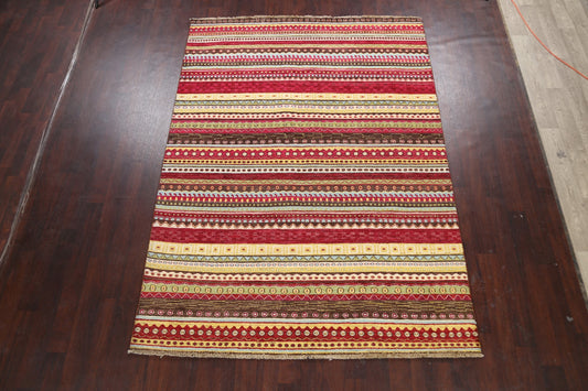 Chevron Gabbeh Kashkoli Oriental Area Rug 7x9