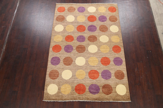 Polka Dot Gabbeh Kashkoli Oriental Area Rug 6x8