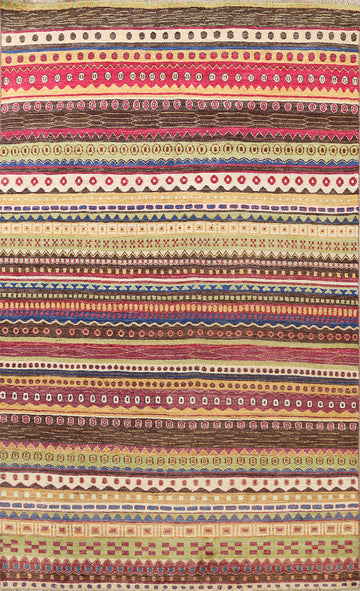 All-Over Gabbeh Kashkoli Oriental Area Rug 7x9