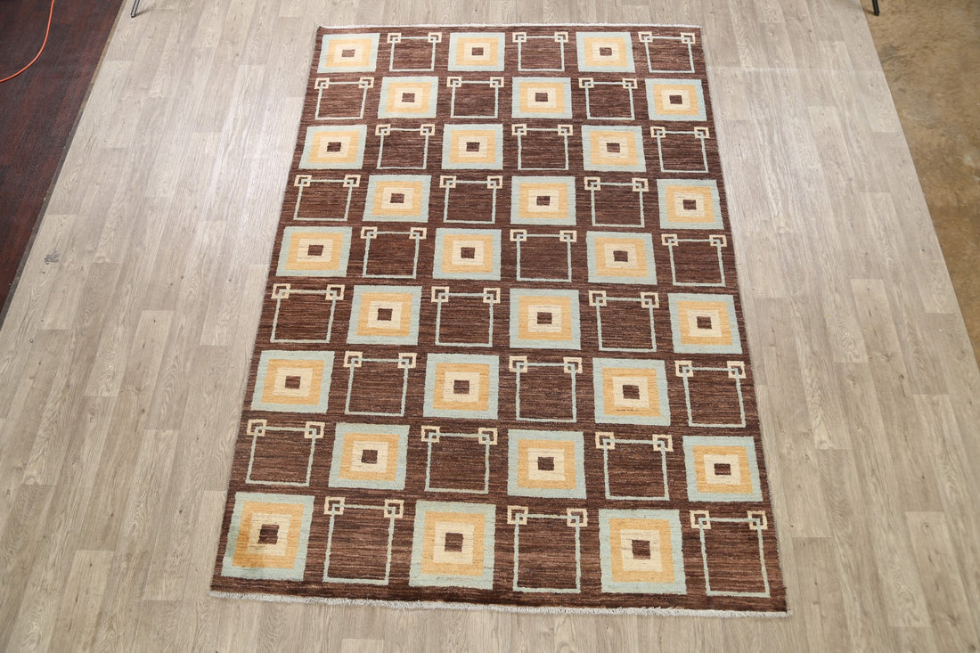 Geometric Gabbeh Kashkoli Oriental Area Rug 7x9