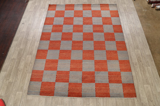 Checkered Gabbeh Kashkoli Oriental Area Rug 8x11