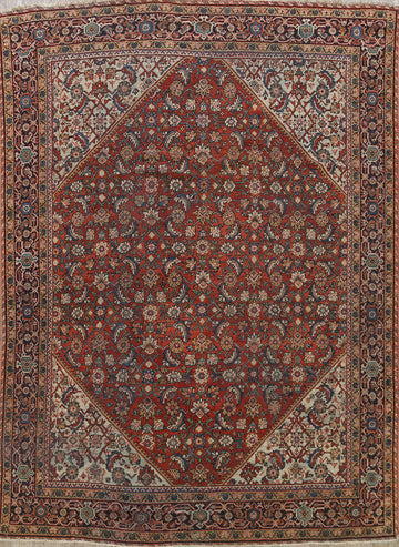 Pre-1900 Vegetable Dye Sultanabad Persian Area Rug 9x11