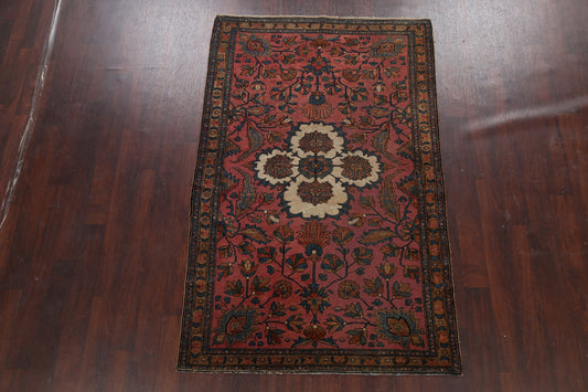 Pre-1900 Antique Vegetable Dye Lilian Persian Area Rug 5x7