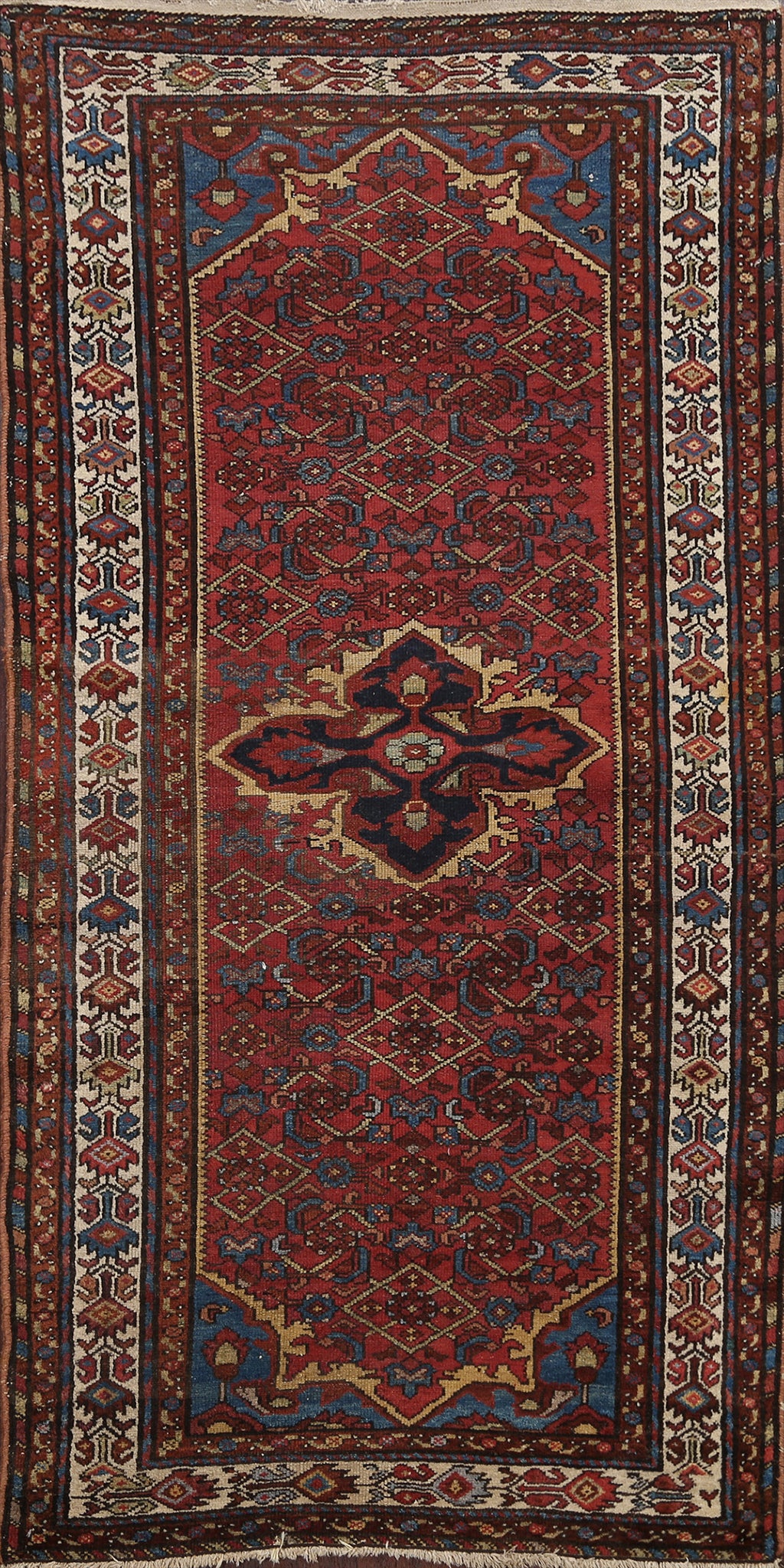 Pre-1900 Antique Vegetable Dye Malayer Persian Area Rug 4x7