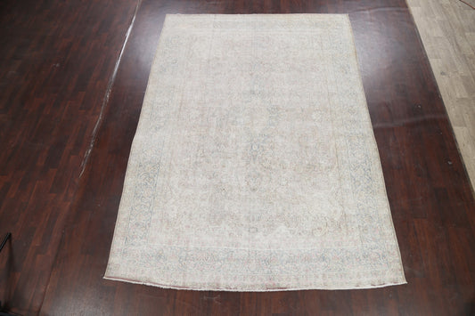 Muted Distressed Kerman Persian Area Rug 8x11