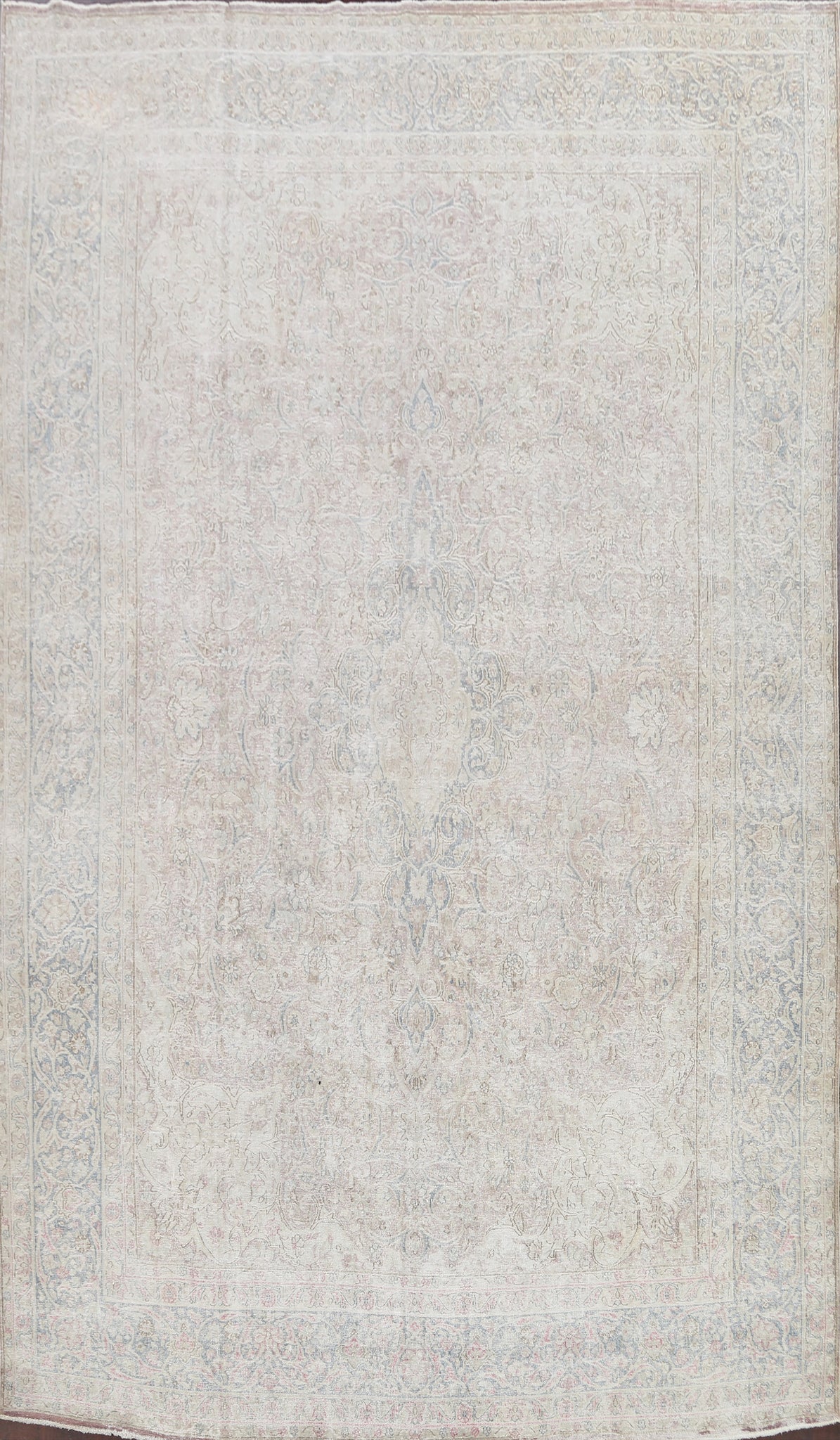 Muted Distressed Kerman Persian Area Rug 8x11