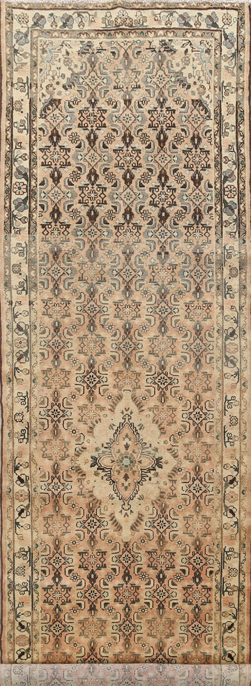 Geometric Hamedan Persian Runner Rug 4x13