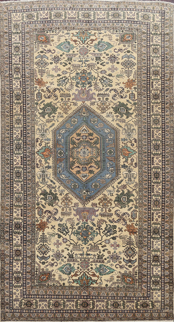 Geometric Animals Design Tabriz Persian Area Rug 5x9