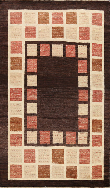 Checkered Modern Gabbeh Kashkoli Oriental Area Rug 6x8