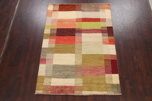 Modern Gabbeh Kashkoli Oriental Area Rug 6x8