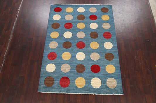 Modern Gabbeh Kashkoli Oriental Area Rug 6x8