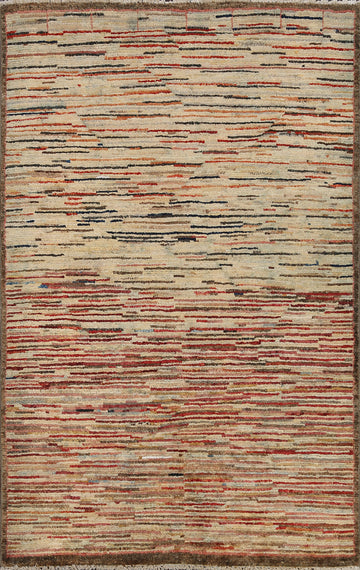 Modern Gabbeh Kashkoli Oriental Area Rug 3x5