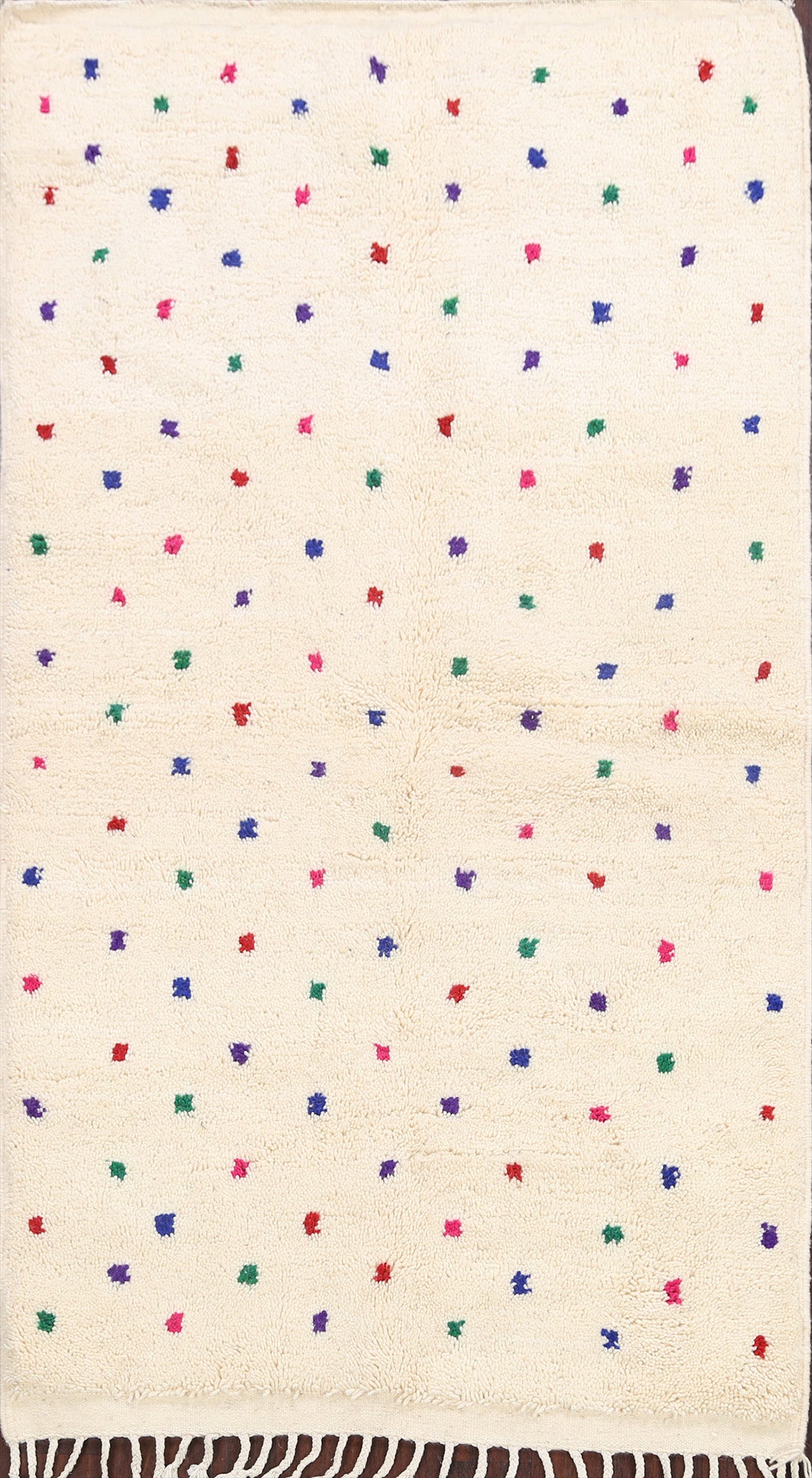 Modern Polka Dot Moroccan Oriental Area Rug 4x7