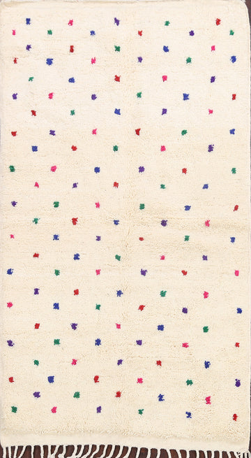 Modern Polka Dot Moroccan Oriental Area Rug 4x7
