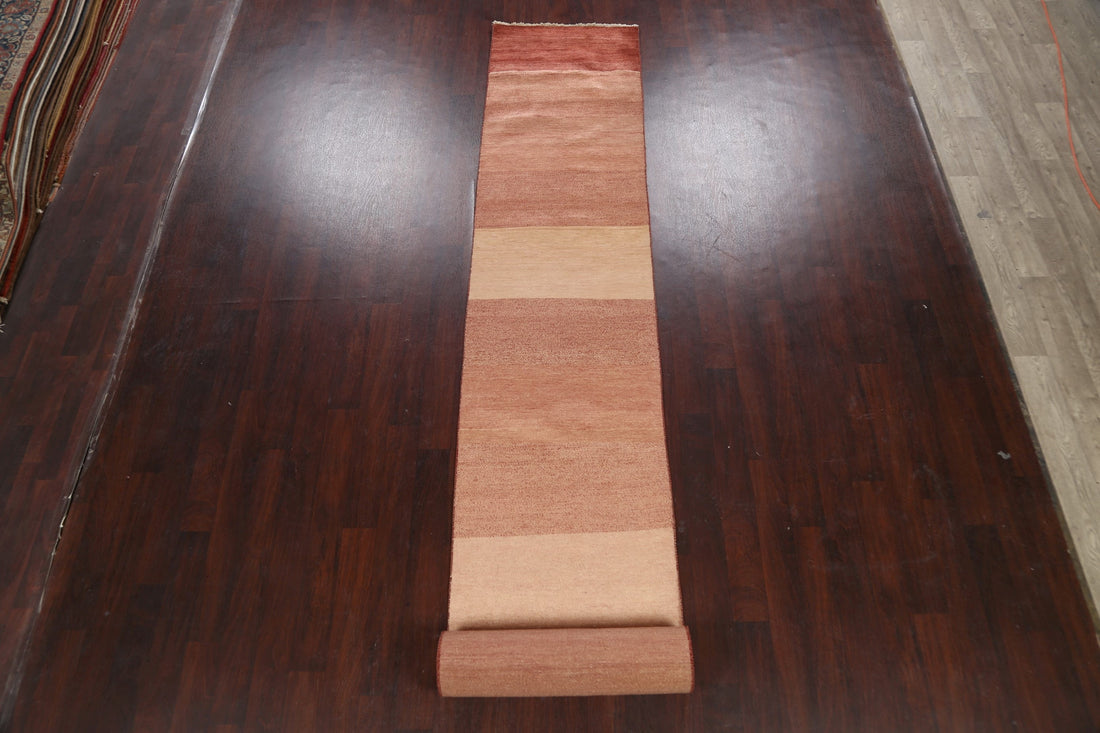 Modern Gabbeh Kashkoli Oriental Runner Rug 3x20