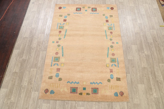 Modern Gabbeh Kashkoli Oriental Area Rug 6x9