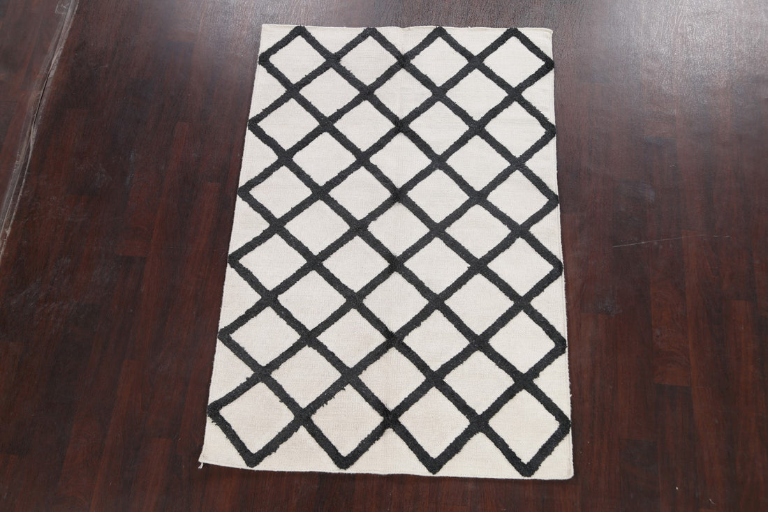 Modern Kilim Trellis Oriental Area Rug 4x6