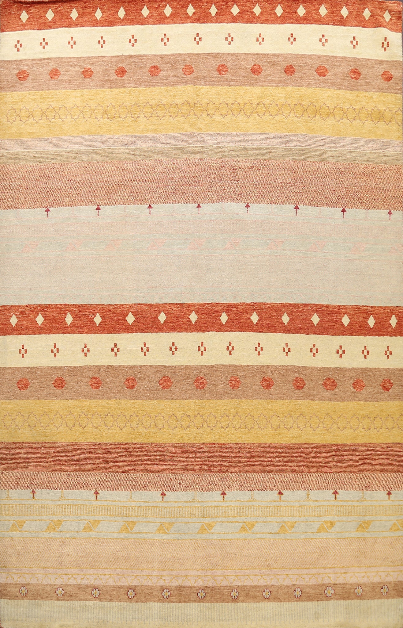 Modern Striped Gabbeh Kashkoli Oriental Area Rug 8x10