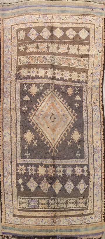 Antique Tribal Moroccan Oriental Runner Rug 5x13